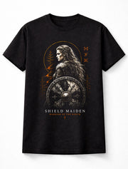 Shield Maiden Viking Woman Warrior Norse Shield Nordic Runes Unisex T-Shirt