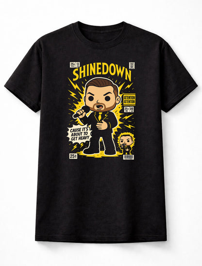 Brent Smith Shinedown T-Shirt Attention Attention Unisex Black Graphic Tee