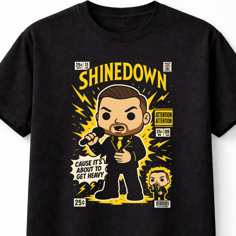 Brent Smith Shinedown T-Shirt Attention Attention Unisex Black Graphic Tee