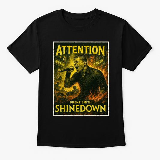 Shinedown – Attention Attention Unisex T-Shirt Hard Rock Band Merch Tee