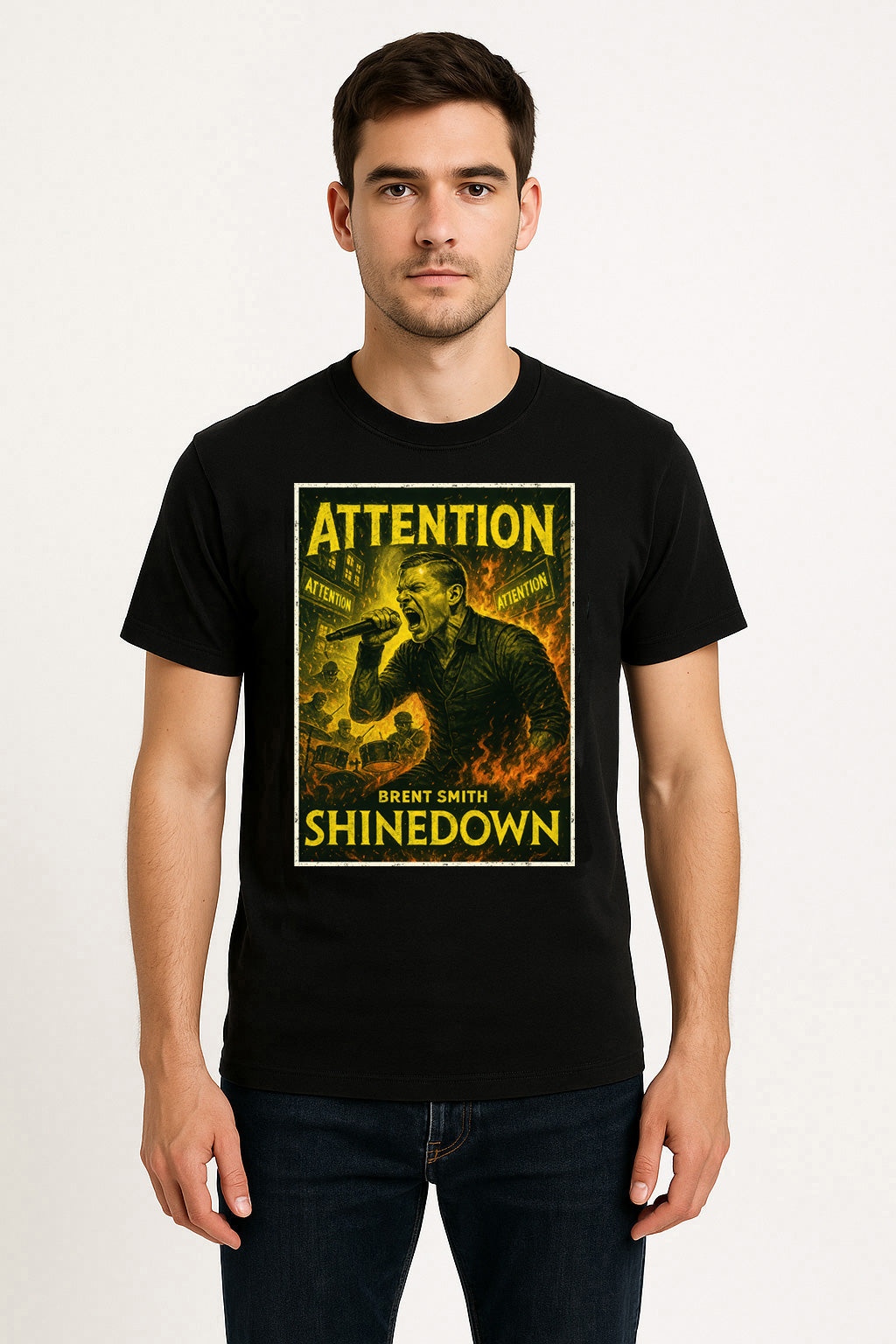 Shinedown Attention Attention Brent Smith Hard Rock Powerhouse Adults & Kids Unisex T-Shirt