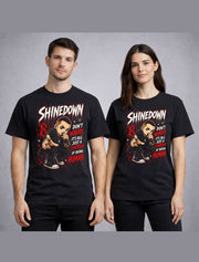 Shinedown Graphic T-Shirt Rock Band Tee Red Black Alternative Metal Shirt Don’t Worry It’s Just a Symptom of Being Human Quote Adults & Kids Unisex T-Shirt