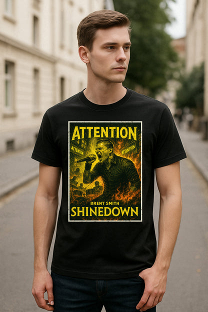 Shinedown Attention Attention Brent Smith Hard Rock Powerhouse Adults & Kids Unisex T-Shirt
