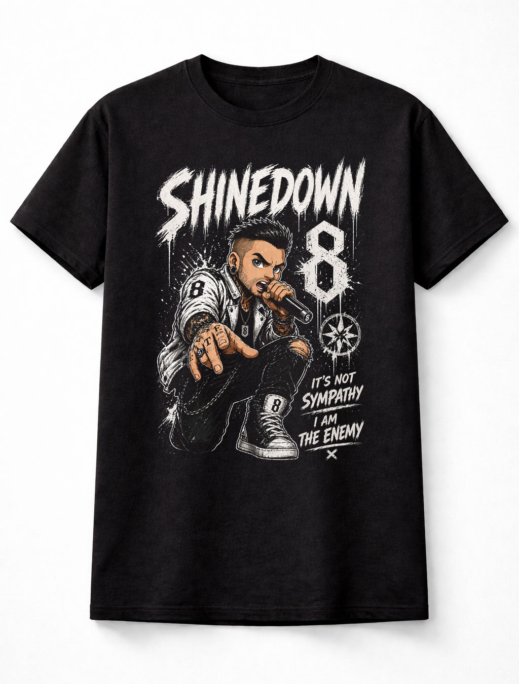 Shinedown 8 It’s Not Sympathy I Am The Enemy Graphic T-Shirt EI8HT Rock Band Music Fan Tee Alternative Hard Rock Adult & Kids Unisex T-Shirt