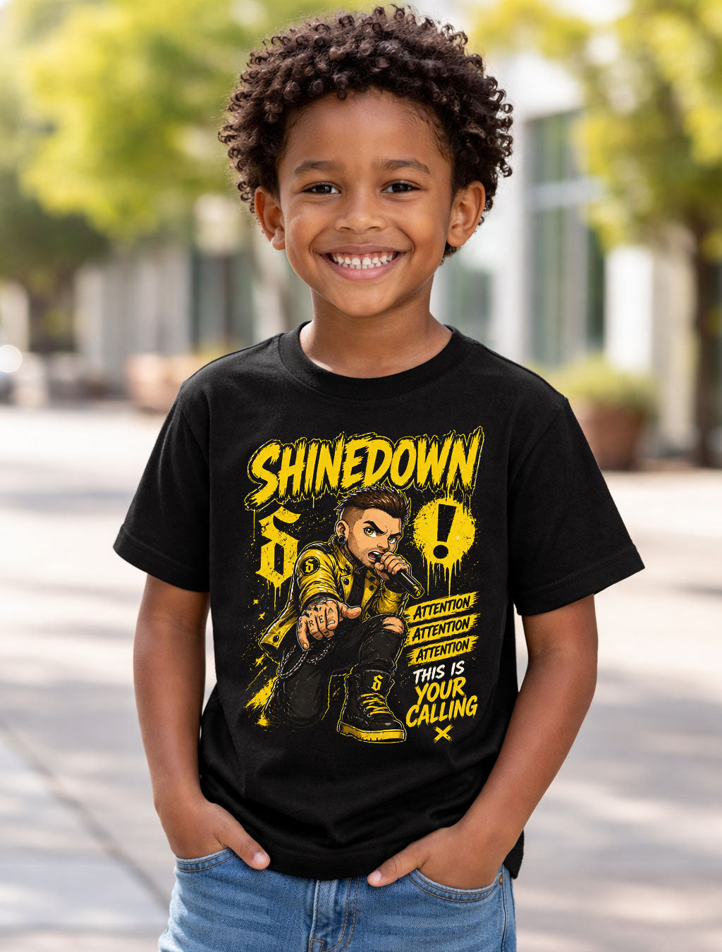 Shinedown Attention Attention This Is Your Calling Graphic T-Shirt Rock Band Music Fan Tee Alternative Hard Rock Adult & Kids Unisex T-Shirt