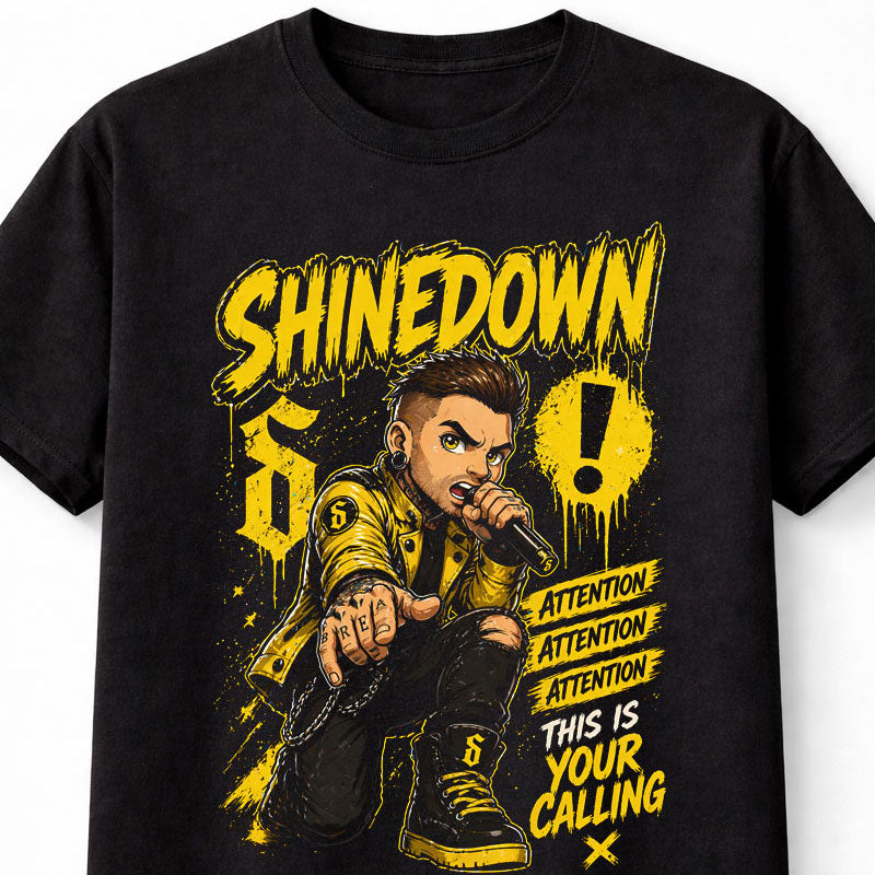 Shinedown Attention Attention This Is Your Calling Graphic T-Shirt Rock Band Music Fan Tee Alternative Hard Rock Adult & Kids Unisex T-Shirt