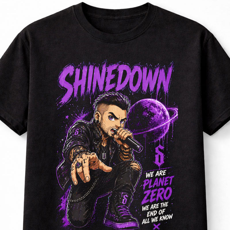 Shinedown Planet Zero Graphic T-Shirt We Are Planet Zero Rock Band Music Fan Tee Alternative Hard Rock Adult & Kids Unisex T-Shirt