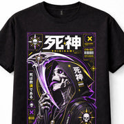 Shinigami Grim Reaper Skull Japanese Cyberpunk Gothic Unisex T-Shirt