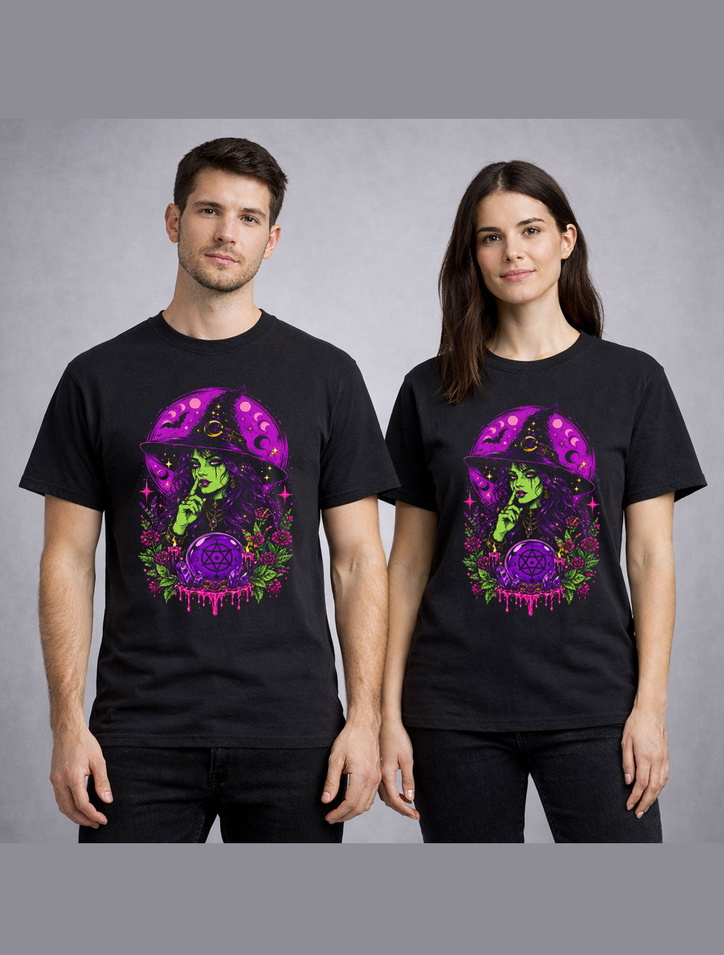 Gothic Witch Crystal Ball Halloween Occult Magic Unisex T-Shirt