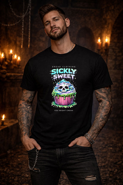 Sickly Sweet Skull Unisex Toxic Gothic Horror Cupcake Graphic T-Shirt Dark Art