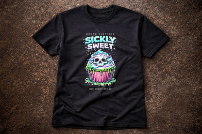 Sickly Sweet Skull Unisex Toxic Gothic Horror Cupcake Graphic T-Shirt Dark Art