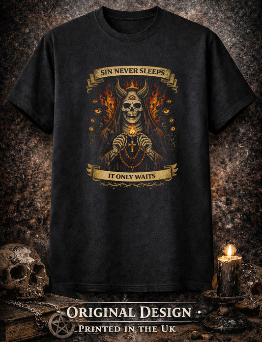 Skeleton T-Shirt Occult Gothic Demon Memento Mori Unisex Black Graphic Tee