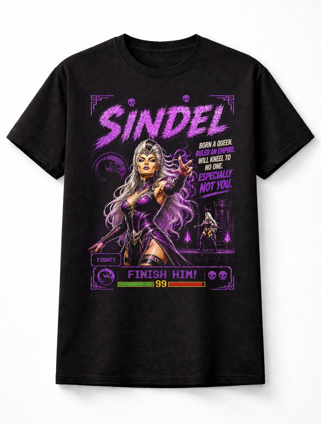 Mortal Kombat Sindel Retro Arcade Fighting Game Unisex T-Shirt