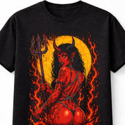 Sinner Demon Girl Devil Horns Gothic Horror Art Unisex T-Shirt