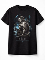 Skadi Norse Goddess Viking Hunt Winter Runes Unisex T-Shirt