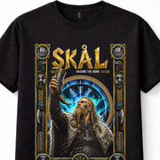 Skål Viking Norse Warrior Drinking Horn Valhalla Nordic Pagan Blac Unisex T-Shirt