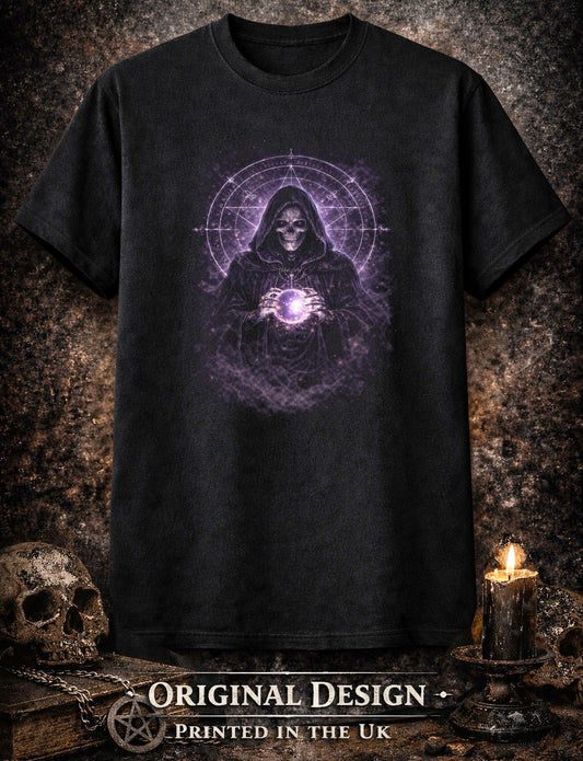 Skeleton T-Shirt Dark Fantasy Gothic Occult Magic Unisex Black Graphic Tee