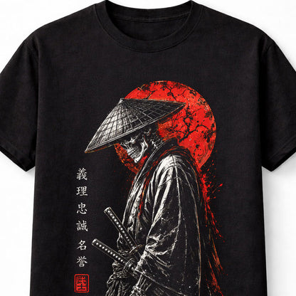 Skeleton Samurai Ronin Japanese Katana Gothic Horror Unisex T-Shirt