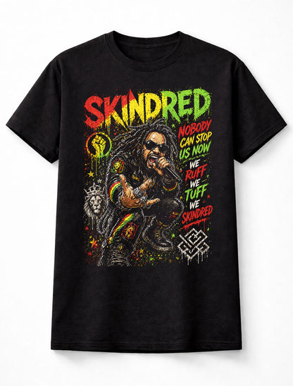 Skindred Graphic T-Shirt Reggae Metal Band Tee Red Yellow Green Rasta Rock Shirt Nobody Adults & Kids Unisex T-Shirt