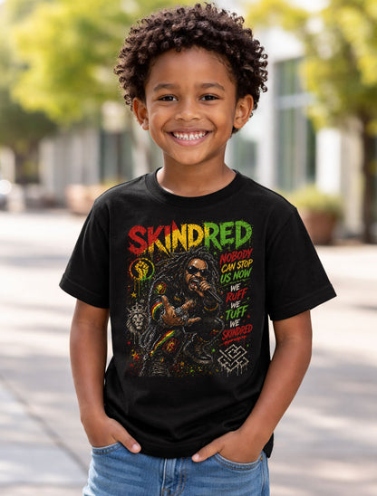 Skindred Graphic T-Shirt Reggae Metal Band Tee Red Yellow Green Rasta Rock Shirt Nobody Adults & Kids Unisex T-Shirt