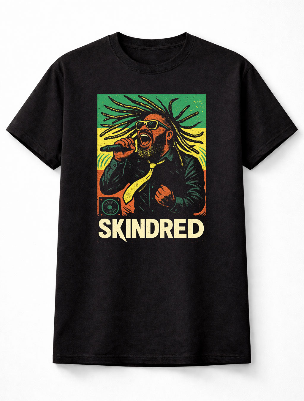 Skindred T-Shirt Reggae Borderless Metal Fusion Unisex Black Graphic Tee
