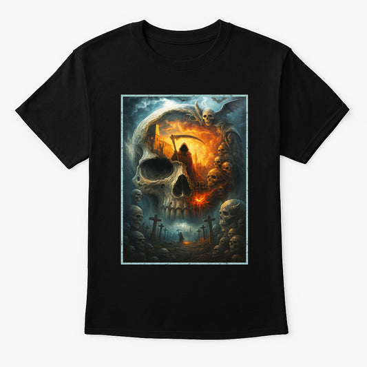 Skull Cathedral Unisex T-Shirt Apocalyptic Horror Art Tee