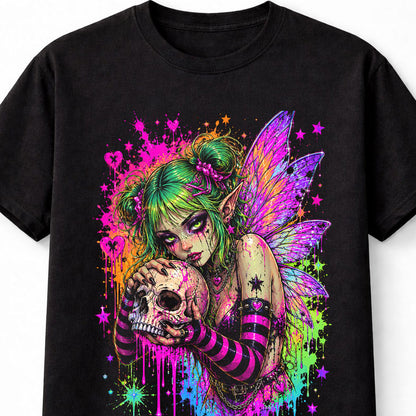 Skull Fairy Emo Punk Grunge Fairycore Wings Unisex T-Shirt