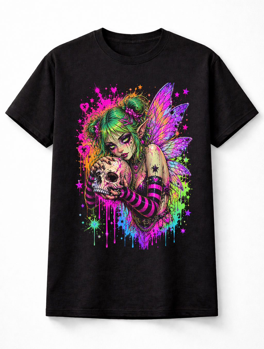Skull Fairy Emo Punk Grunge Fairycore Wings Unisex T-Shirt