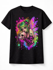Skull Fairy Emo Punk Grunge Fairycore Wings Unisex T-Shirt