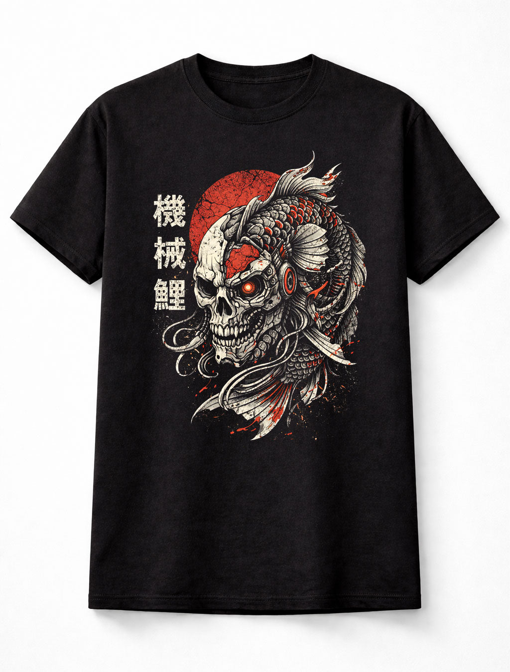 Koi Skull Fish Japanese Cyberpunk Y2K Retro Techwear Manga Anime Adults & Kids Unisex T-Shirt