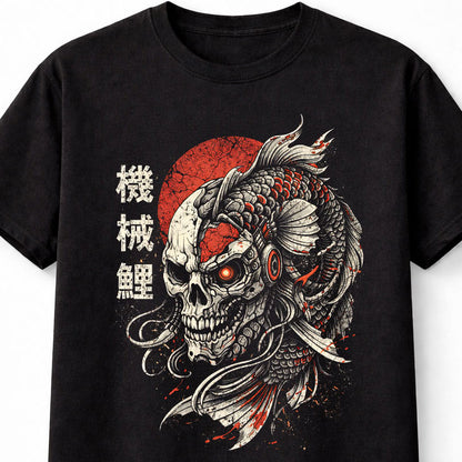 Koi Skull Fish Japanese Cyberpunk Y2K Retro Techwear Manga Anime Adults & Kids Unisex T-Shirt