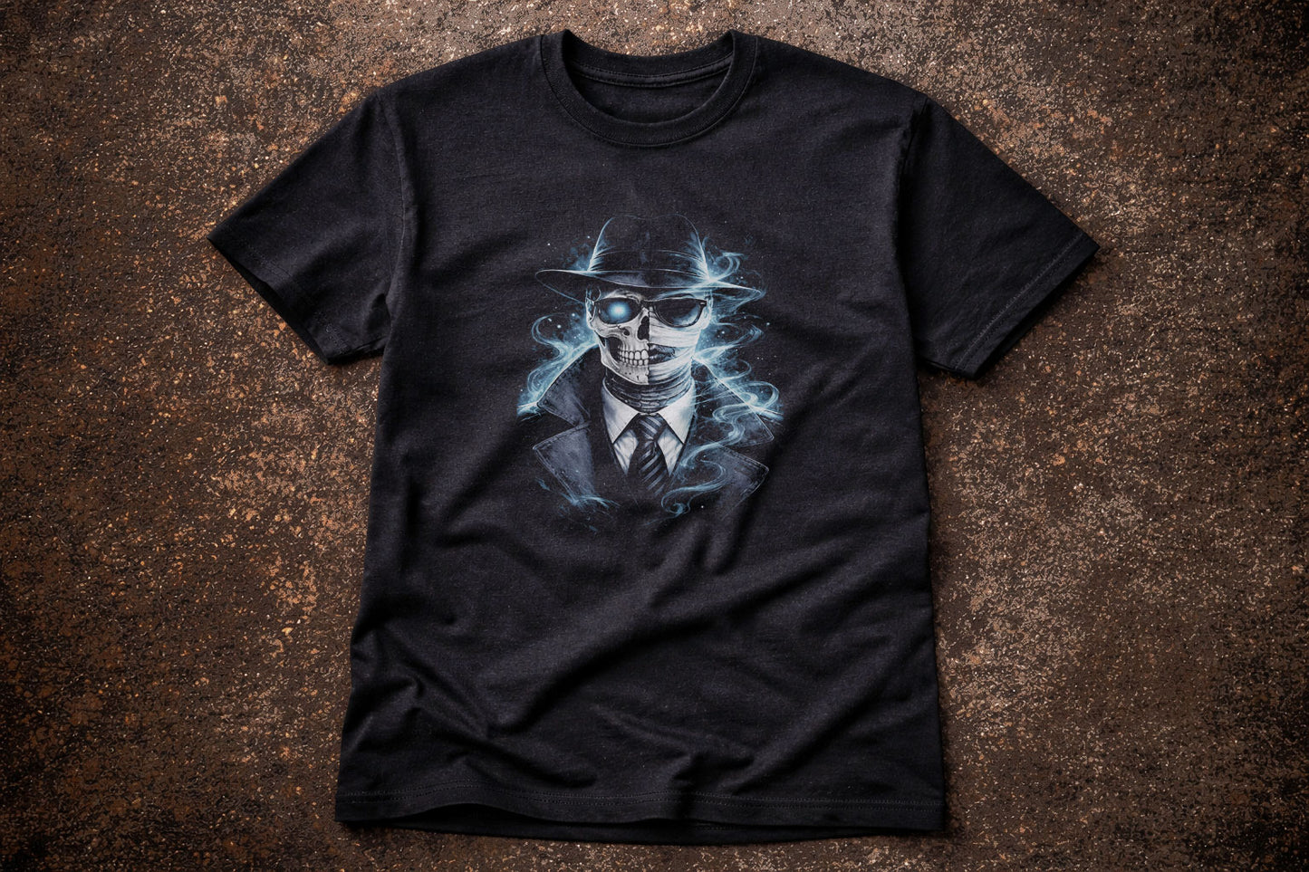 Invisible Man Skeleton Skull Unisex Graphic T-Shirt Mad Science Horror Art Tee