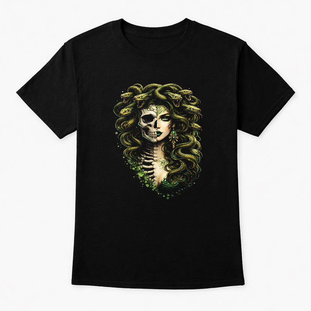 Medusa Skeleton Unisex Graphic T-Shirt Serpent Queen Dark Myth Art Tee