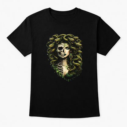 Medusa Skeleton Unisex Graphic T-Shirt Serpent Queen Dark Myth Art Tee