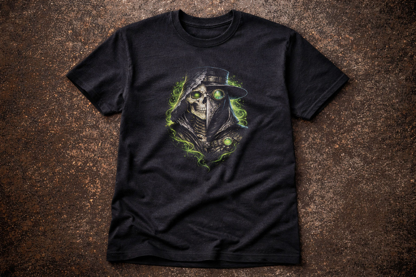 Plague Doctor Skeleton Skull Unisex Graphic T-Shirt Dark Reaper Death Art Tee