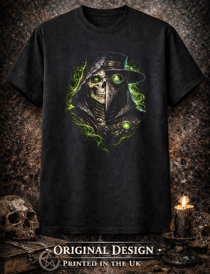 Plague Doctor Skeleton Skull Unisex Graphic T-Shirt Dark Reaper Death Art Tee