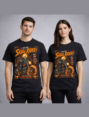 Skull Rider Flaming Skeleton Biker Motorcycle Graphic Unisex T-Shirt