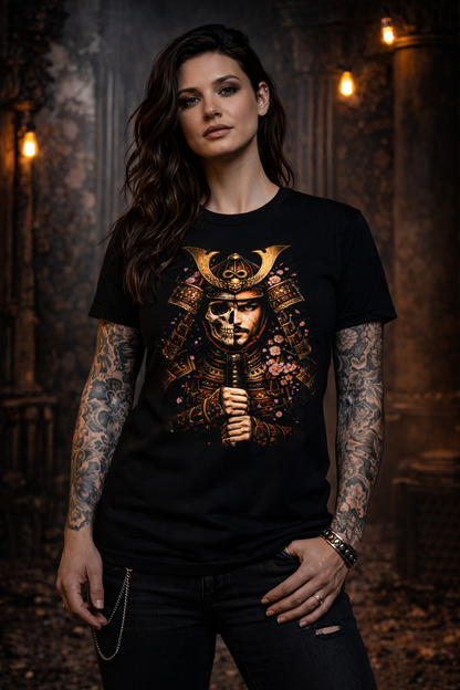 Samurai Katana Skull Gothic Unisex Graphic T-Shirt Warrior Dark Art