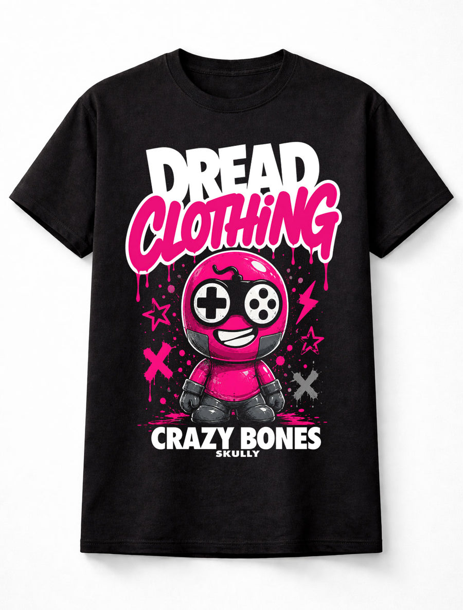 Crazy Bones Skully Gamer Character Graphic Collectible Retro Unisex T-Shirt