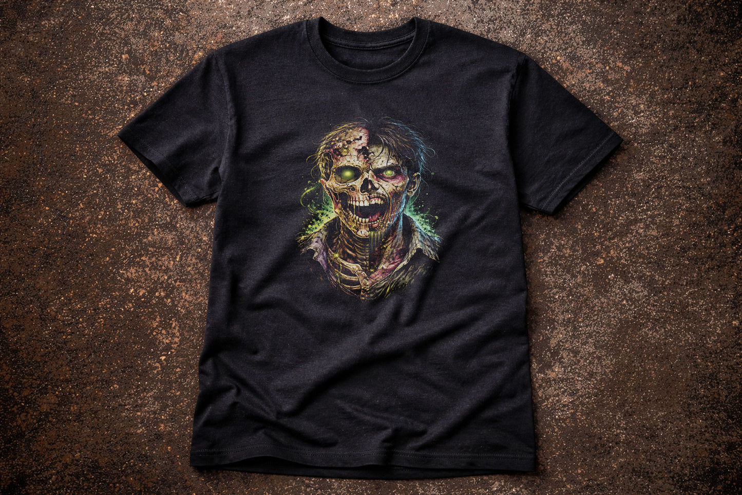 Zombie Monster Skeleton Skull Unisex Graphic T-Shirt Undead Horror Art Tee