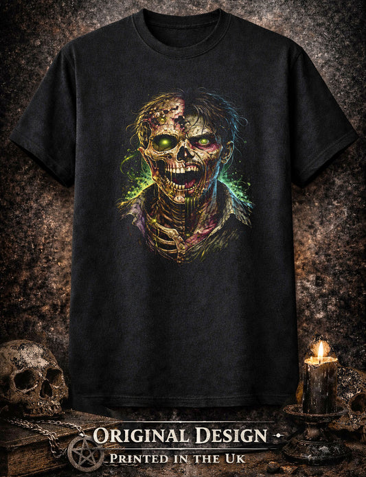 Zombie Monster Skeleton Skull Unisex Graphic T-Shirt Undead Horror Art Tee