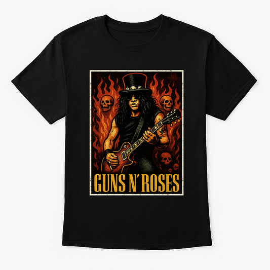 Guns N’ Roses – Slash Unisex T-Shirt Classic Rock Band Merch Tee