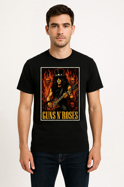 Guns N’ Roses – Slash Unisex T-Shirt Classic Rock Band Merch Tee