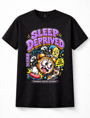Sleep Deprived Alarm Clock Insomnia Tired Funny Cartoon Retro Unisex T-Shirt