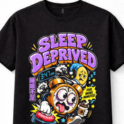 Sleep Deprived Alarm Clock Insomnia Tired Funny Cartoon Retro Unisex T-Shirt