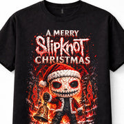 Slipknot Merry Christmas Heavy Metal Santa Horror Rock Unisex T-Shirt