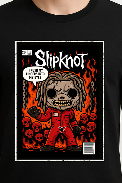 Slipknot “Duality” Unisex T-Shirt – Heavy Metal Band Comic Edition Fiery Artwork Graphic Tee
