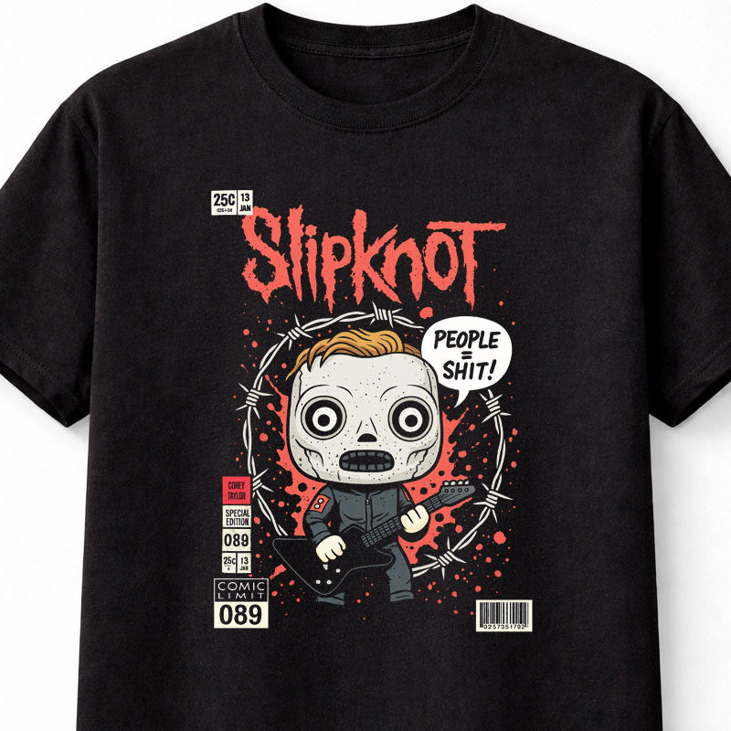 Corey Taylor Slipknot T-Shirt People Shit Metal Unisex Black Graphic Tee