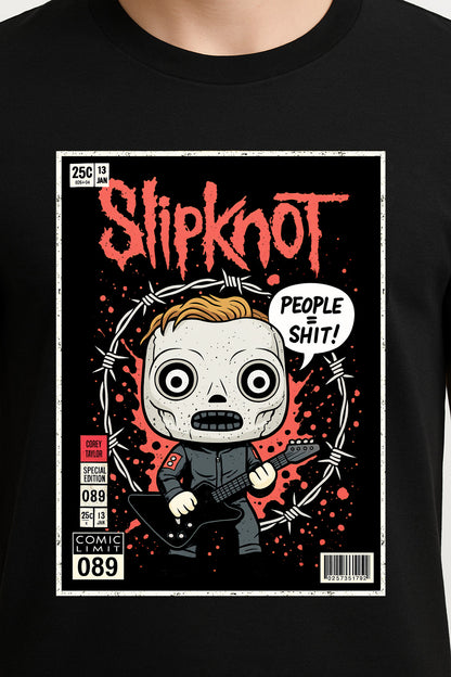 Slipknot “People” Unisex T-Shirt – Heavy Metal Band Comic Edition Graphic Tee