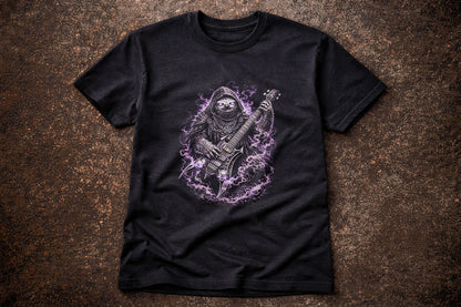 Sloth Heavy Metal Rocker Unisex Graphic T-Shirt Gothic Guitar Music Art Tee